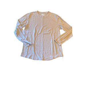 Cuts Mens Beige Long-Sleeve Pima Cotton Crewneck Shirt Medium